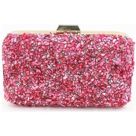 Resim Chantaky 032 1700 Taşlı Yeşil Taşlı Abiye Çanta Gece Çantası Clutch Platin 