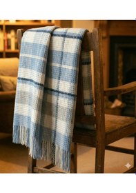 Resim Dinarsu Cozy Life Pamuklu Skoç Tv Battaniyesi 130 X 170 İnka Yeni Mavi Gri - Mavi 