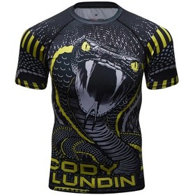 Resim Snapbuy Cody Lundin Erkekler Mma Rashguard - Jiu Jitsu, Egzersiz Ve Koşu İçin Streç T-shirt Chınaturuncu Turuncu 