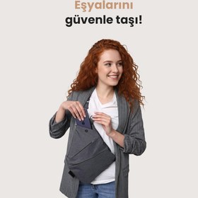 Resim Hırsızlık Önleyici Seyahat Çantası - Gri 
