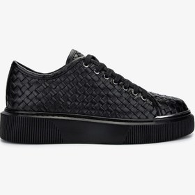 Resim Valmenti Erkek Hakiki Deri Siyah Sneakers & Spor Ayakkabı 352 22214 ERK AYK Y25 SIYAH ORGU 
