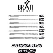 Resim BRATİ HAND TOOLS Sds Plus Kırıcı Delici Hilti Duvar ve Beton Delme Matkap Ucu Seti 7 Parça 160MM Boy 6MM-12MM 