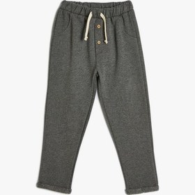 Resim Koton Eşofman Altı Beli Bağlamalı Pamuklu Gri 5wmb40017tk Gri 