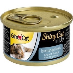 Resim Gimcat Shinycat Ton Balıklı ve Karidesli Jelly Konserve Yetişkin Kedi Maması 70 G 