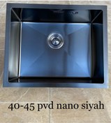 Resim DYSNOX Dys-nox 40x45 Siyah Nano Kaplamalı Dışı Ses Yalıtımlı Evye 