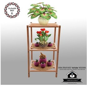 Resim Çiçek Standı 6 - Çiçeklik -Saksılık- Çiçek Rafı - Balkon Bahçe Dü 