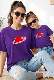 Resim genosha Anne Kız 100% Pamuk T-shirt Mama Mini Mother Daughter TEKLİ FİYAT 