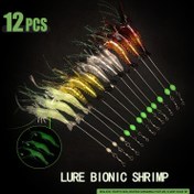Resim 12 adet Luminous Bionic Shrimp Balıkçılık Yemi - PVC Yumuşak Yemler, Keskin Kanca, Gerçekçi Yapay Yem, Çok Renkli, Kurşunsuz, Sevgililer Günü, Şükran Günü, Noel, Cadılar Bayramı, Yeni Yıl Balıkçılık Hediyeleri için İdeal 