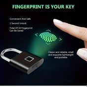 Resim Fochsia Usb Şarjlı Taşınabilir Akıllı Parmak İzi Kilidi Siyah Çelik Kasa Gezgin Valiz Kilit 