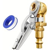 Resim Boatshop1 Golden Silvery 1 Adet Metal Hava Başlığı 1 4 Fnpt Kilitli Lastik Şişirme Ucu 45 Derece Dirsek 