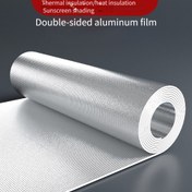 Resim 1 Rulo Çift Taraflı Alüminyum Folyo İzolasyon Filmi - UV Engelleyici, Parlama Azaltıcı ve Isı Azaltıcı, Matkap Gerektirmeyen Kurulum, Pencereler, Kapılar, Balkonlar ve Güneş Odaları için Kolay Uyum, Soğuk Hava Koruması, Isı Azaltıcı Film | Yansıtıcı Yüzey Filmi | Dayanıklı Pencere Filmi, Pencere İzolasyon Filmi 