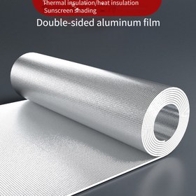 Resim 1 Rulo Çift Taraflı Alüminyum Folyo İzolasyon Filmi - UV Engelleyici, Parlama Azaltıcı ve Isı Azaltıcı, Matkap Gerektirmeyen Kurulum, Pencereler, Kapılar, Balkonlar ve Güneş Odaları için Kolay Uyum, Soğuk Hava Koruması, Isı Azaltıcı Film | Yansıtıcı Yüzey Filmi | Dayanıklı Pencere Filmi, Pencere İzolasyon Filmi 