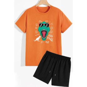 Resim Trendypassion Dinazor Baskılı Şort T-Shirt Eşofman Takımı 