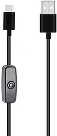 Resim Raspberry Pi 4 Type C 5V 3A On-Off Anahtarlı Güç Kablosu - 1 Metre 