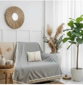 Resim Gri Antrasit Keten Koltuk Örtüsü 170 X 220 