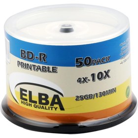 Resim Elba Blu-Ray BD-R 10X 25GB 50Lİ Cake Box Prıntable 