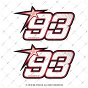 Resim Rfhlm153 Reflektif 93 Numara Sticker 2 Li Set 