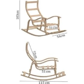 Resim Reyo Santorini Ahşap Ceviz Sallanan Emzirme Koltuğu, Dinlenme & Tv Koltuğu Kahve 