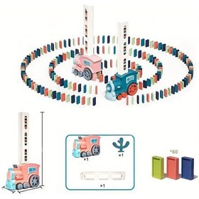 Resim Tcherchi Domino Mini Tren Yapı Taşları Oyuncak Arabanın Otomatik Yerleştirilmesi Pembe 
