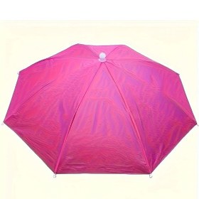 Resim Fochsia Pembe 27.17 İnç Katlanır Şapka Şemsiye Güneşlik Rüzgarlık Baş Üstü Outdoor Aksesuar 