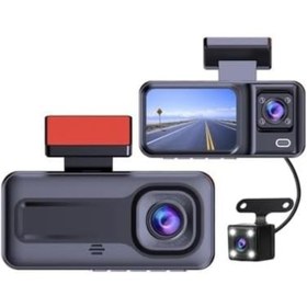 Resim STOREMAX H98 Full Hd 1080P Wi-fi Full Hd 3 Kameralı Araç Içi Kamera Araba Güvenlik Kamerası Gece Görüşü Ön Ge 