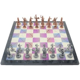 Resim Gifthome Metal Satranç Takımı - Seti Orta Boy Yunan Figürlü A 