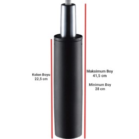 Resim Elayce Ofis 4 Class 140'LIK Siyah Amortisör Ofis Koltuğu Yedek Parçası 