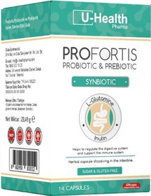 Resim U-Health Profortis Probiyotik Prebiyotik 14 Kapsül 