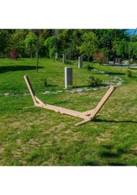 Resim Ugli Katlanabilen Portatif Ahşap Hamak Ayağı - Hamak Standı Naturel 
