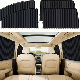 Resim 2/4 adet Araba Penceresi Güneşlik Perdeleri - Dayanıklı Polyester, Hafif ve Kolay Kurulumlu Arabalar, Kamyonlar, SUV'lar için Ayarlanabilir Taşınabilir Yan Pencere Gölgesi - Parlamayı Azaltır, Konforu ve Stili İyileştirir, Araba İçin Güneşlik, Araç İçi Soğutma, Şık Araba Dekoru, Kolay Kurulumlu Gölge 