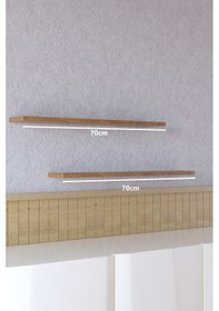 Resim Yankı-BYEG 2li 70 cm Safir Meşe Mdf Duvar Rafı Gizli Bağlantı Kitaplık 