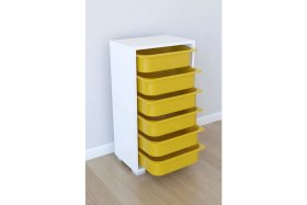 Resim Remaks 6 Sepetli Oyuncak Dolabı Çok Amaçlı Dolap - Sarı 