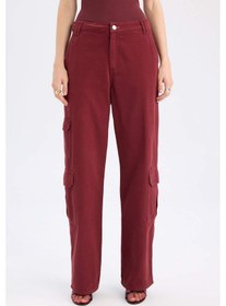 Resim DeFacto Straight Fit Gabardin Pantolon Kargo Cepli Normal Bel Düz Paça D3762AX24AUBN371 