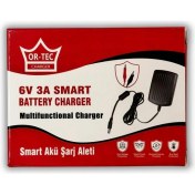 Resim Or-Tec 6V 3A Şarj Cihazı Adaptörü Maşalı Pilsan Akülü Araba Uyumlu 