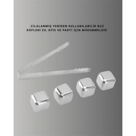 Resim Kaia Life Çevre Dostu Metal Buz Küpü ve Kullanışlı Klips Seti 