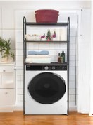 Resim Bye Concept More Metal Ayaklı 3 Raflı Banyo Rafı Çamaşır Makinesi Üstü Dekoratif Raf Askılık Organizer 
