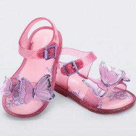 Resim Mini Melissa Fly Sandal III Kelebek Aplikeli Simli Pembe Kız Bebek & Çocuk Sandaleti | 22-30 Numara | Melflex® Vegan | İkonik Kokulu - 2 