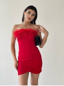 Resim MY BELLA BUTİK Otriş Detaylı Mini Elbise 