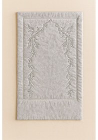 Resim Sahra Gri Kadife Seccade Nakışlı Yumuşak Süngerli Hediyelik Çeyizlik Bohça Lüks Namazlık Siyah 