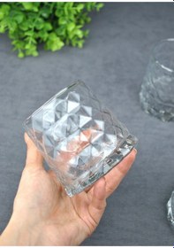 Resim 6 Parça Cam Meşrubat Ve Su Bardağı Seti 370 Ml Cam Kokteyl Bardak -elmas Şeffaf 