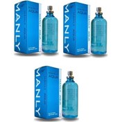 Resim Manly Aqua Turkuaz Erkek Parfüm EDC 125 ML x 3 