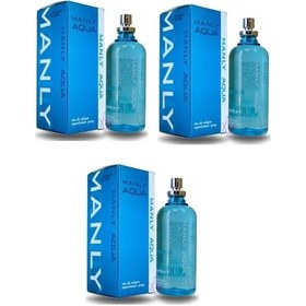 Resim Manly Aqua Turkuaz Erkek Parfüm EDC 125 ML x 3 