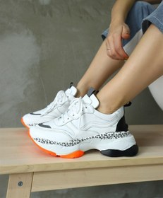 Resim NILUFARR Negro Beyaz Hakiki Deri Kadın Sneaker 