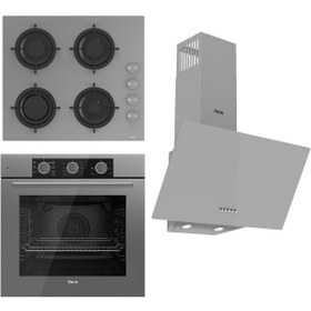 Resim Ferre Fryart Basic Serisi QXE62CPR + CS208 + D088 Ankastre Gri Set 