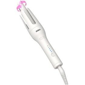 Resim Sinbo Shd-1728 Otomatik Saç Maşası Seramik Kaplama Saç Şekillendirici Led Isı Göstergeli Beyaz 