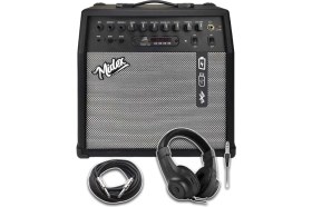 Resim Delixa MGA-50HD Elektro Gitar Amfisi 50 Watt USB Bluetooth Şarjlı 4 Girişli (Kulaklık ve Kablo Dahil) 