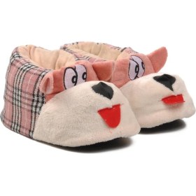 Resim Ayakmod Köpekli Pembe-Bej Kadın Panduf 