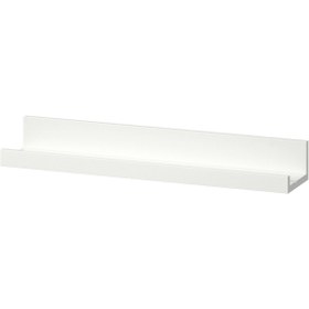Resim IKEA Ahşap Çerçeve Rafı 55x12 Cm Duvar Rafı Kitaplık Çerçevelik Raf Beyaz Bir Adet 