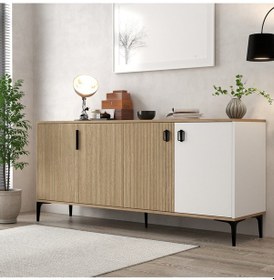 Resim 4005 Neva Konsol 180 Cm Yunus - Sepet - Beyaz Konsol - Tv Ünitesi - Yemek Odası Yunus - Beyaz - Sepet 