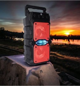 Resim resolut Bluetooth Hoparlör Parti Hoparlörü Işıklı Kablosuz Speaker Ledli Ses Bombası Radyo Usb Sd Girişli 